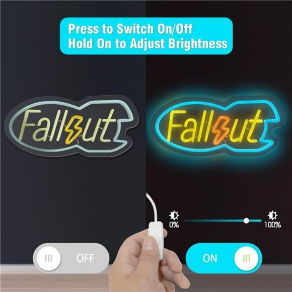Fallout Gamer Neon LED Bright VIVID Wall Sign - Picture 4 of 5